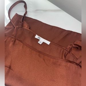 Brown Satin tank, size small